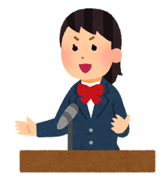 発表する女の子の画像